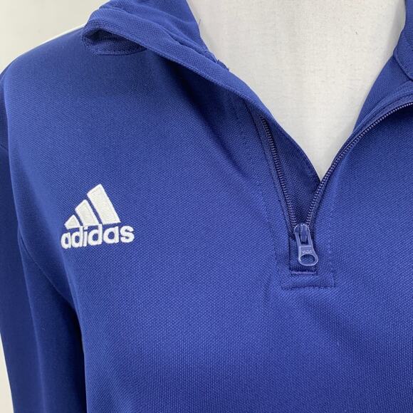 Adidas Sweatshirt Womens M Medium Royal Core 18 Climalite Soccer Half Zip Top - Picture 6 of 11